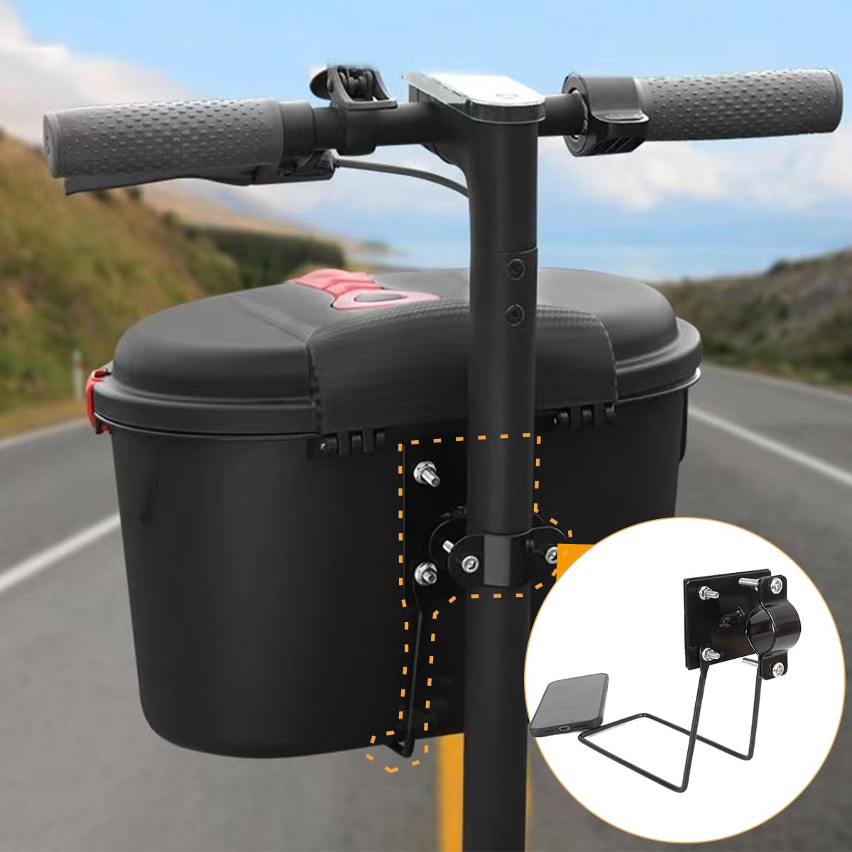 Alide Supporto Per Fissaggio Cestino Bici, Telaio Di Supporto Per Cestino Anteriore Auto, Telaio in Ferro, Lamiera Di Ferro Per Scooter E Bici Elettriche
