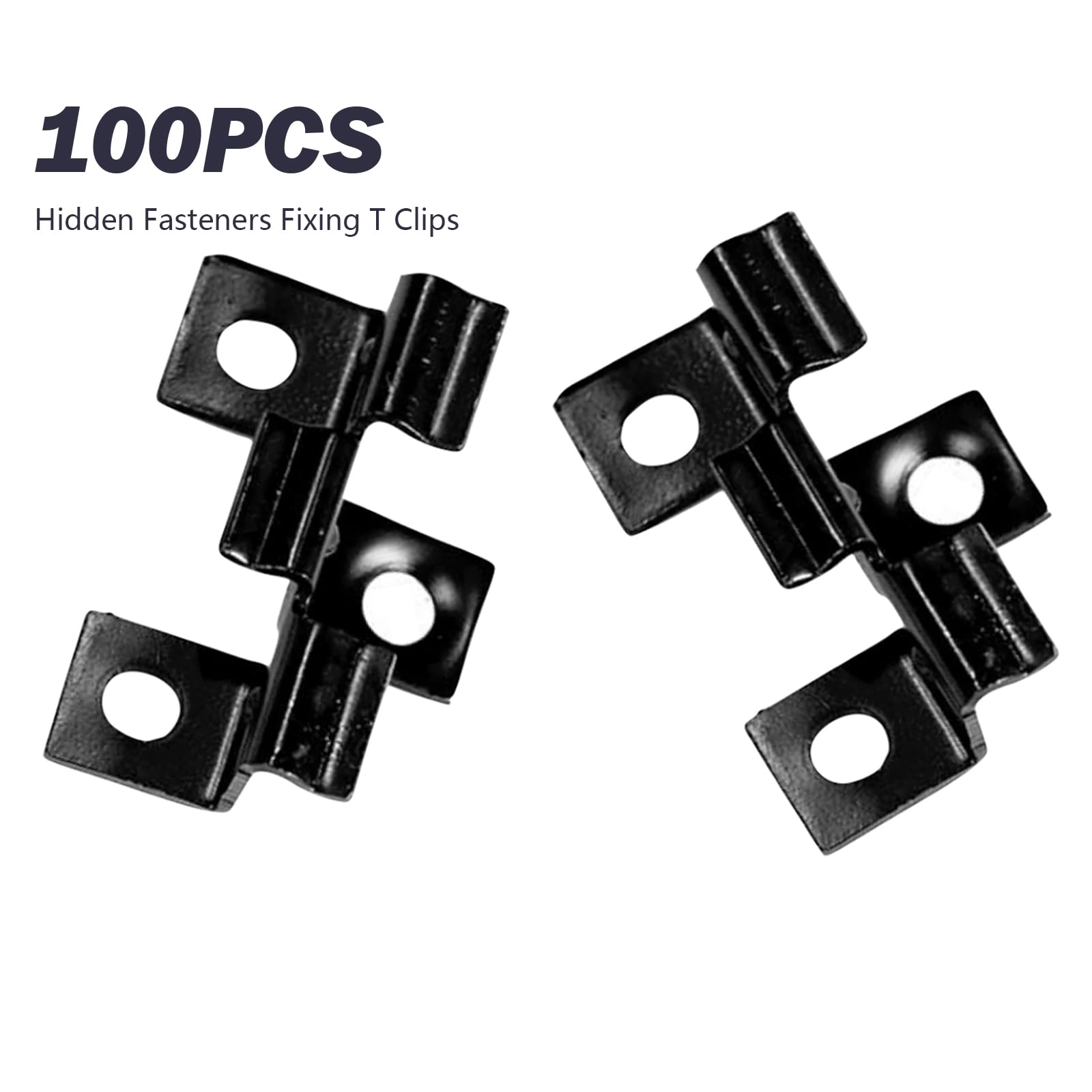 100 sztuk klipsów WPC, 4-6 mm, ze stali nierdzewnej, do tarasów, ze stali nierdzewnej, czarne klipsy do desek WPC (6 mm)