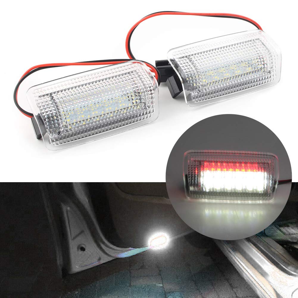CNxinn10 Auto Clear Lens White and Red LED Side Door Courtesy Welcome Light Lamp for Toyota Prius/Alphard/Camry/Crown, for Lexus ES350/LX570/RX300/RX400
