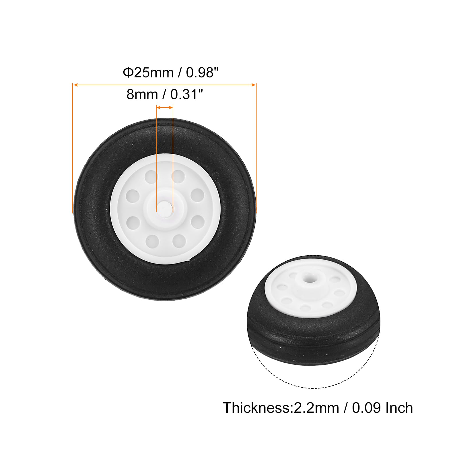 Amazon | MECCANIXITY ラジコン飛行機ホイール 1インチ OD エア