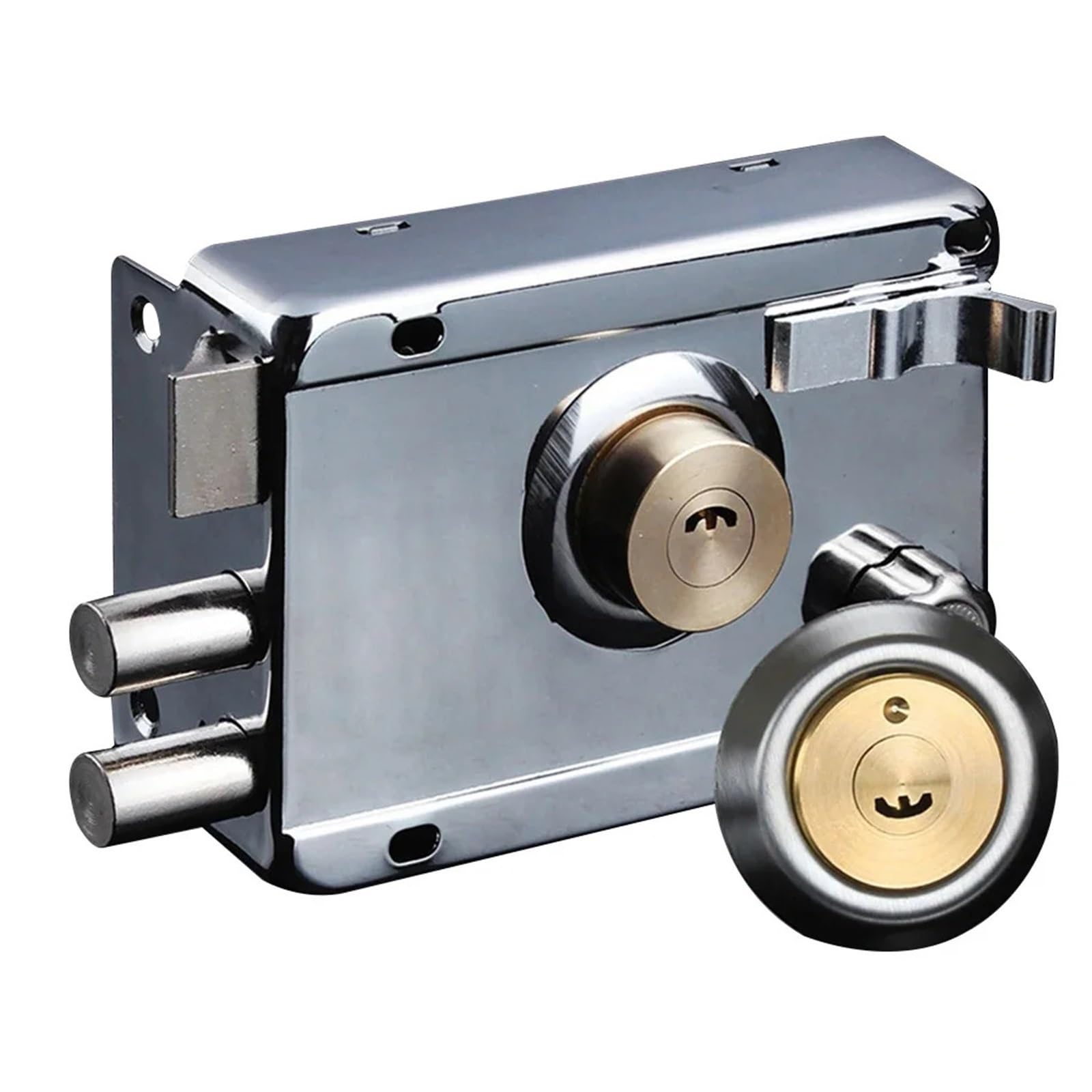 Kdhcvkz Right Open Exterior Iron Door Locks Security Anti-Theft Lock Multiple Insurance Wood Gate Hardware Household Indoor Dormitory(Right Open)