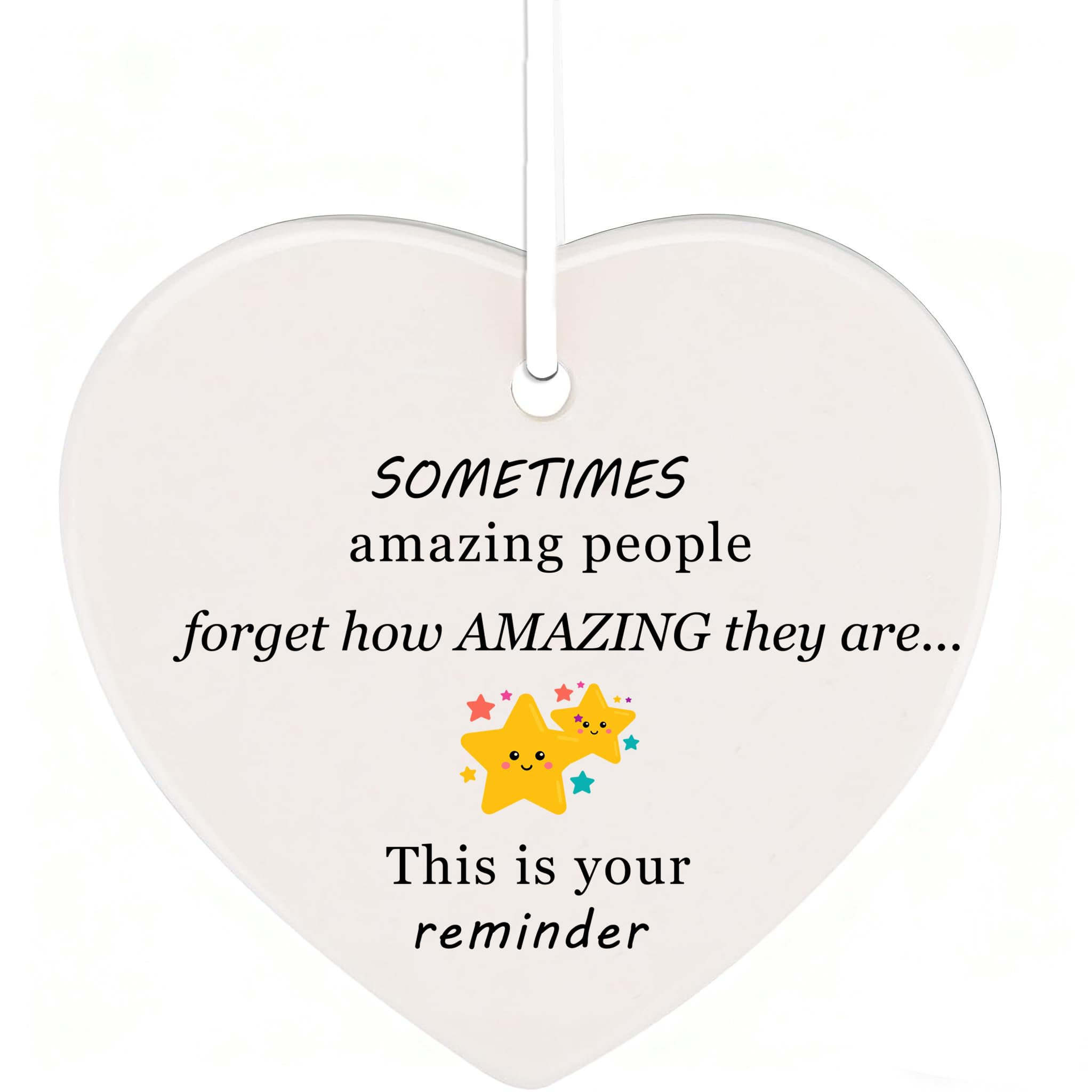 Tovii Thank You 01 Ceramic Thank You Gift - Heart Plaque Inspirational Appreciation Sentimental You're Amazing Gifts For Best Friend Teacher Nurse Worker Mentor Family Colleague - Sometimes Amazing People Forget