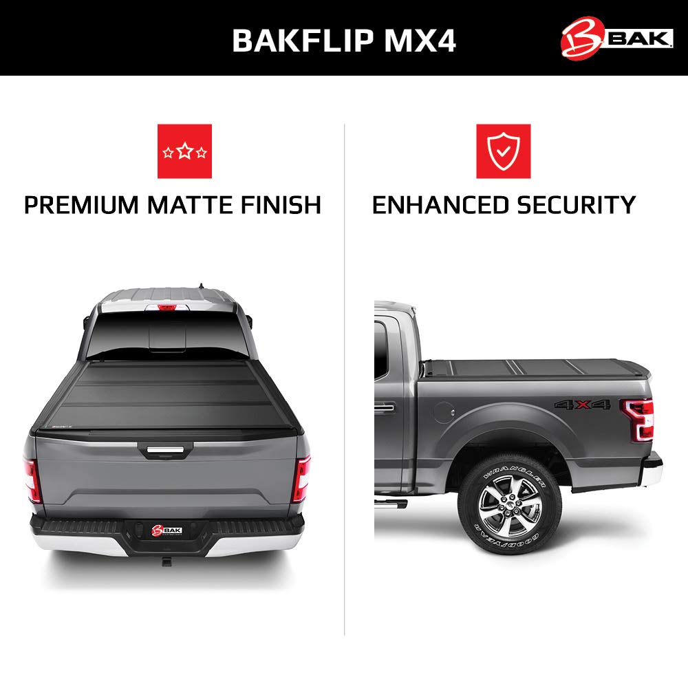 Amazon Com Bak Bakflip Mx4 Hard Folding Truck Bed Tonneau Cover 448120 Fits 2014 2018 19 Ltd Legacy Gm Silverado Sierra Limited Legacy 2014 1500 15 19 All 5 9 Bed 69 3 Automotive