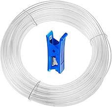 HUAZIZ 12 Meter Polyurethane Transparent Pneumatic Hose, PU Air Hose, 8mm OD x 5mm ID, Polyurethane PU Air Hose Kit, 1 Pcs Pipe Cutter