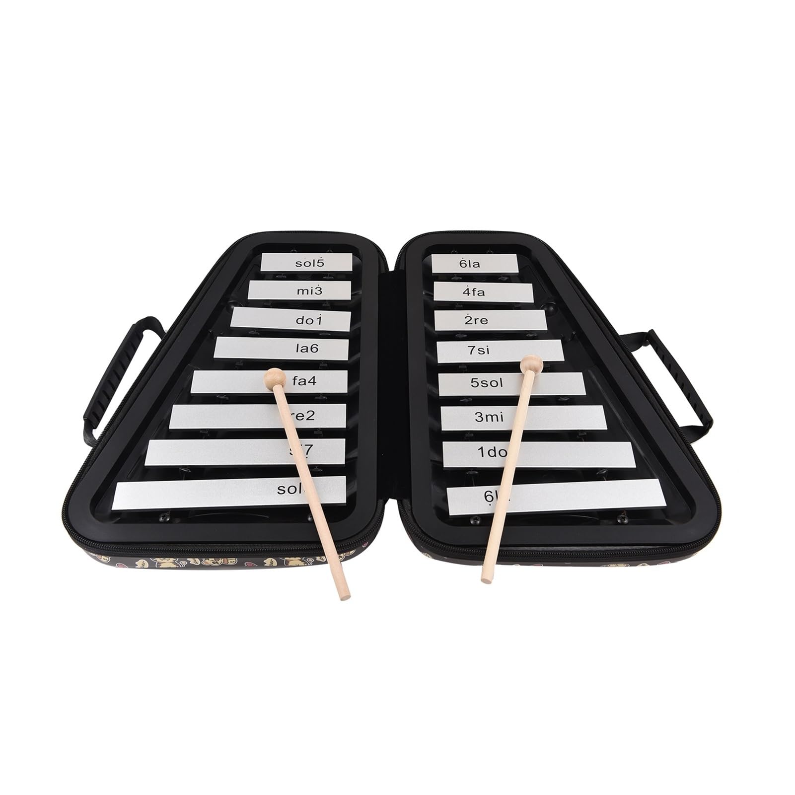BABYCE Profesional Glockenspiel 16 Teclas Glockenspiel 16 Notas Placa De Aluminio Xilófono Instrumentos Musicales Educativos Tempranos con Mazos De Caja (Color : BK)