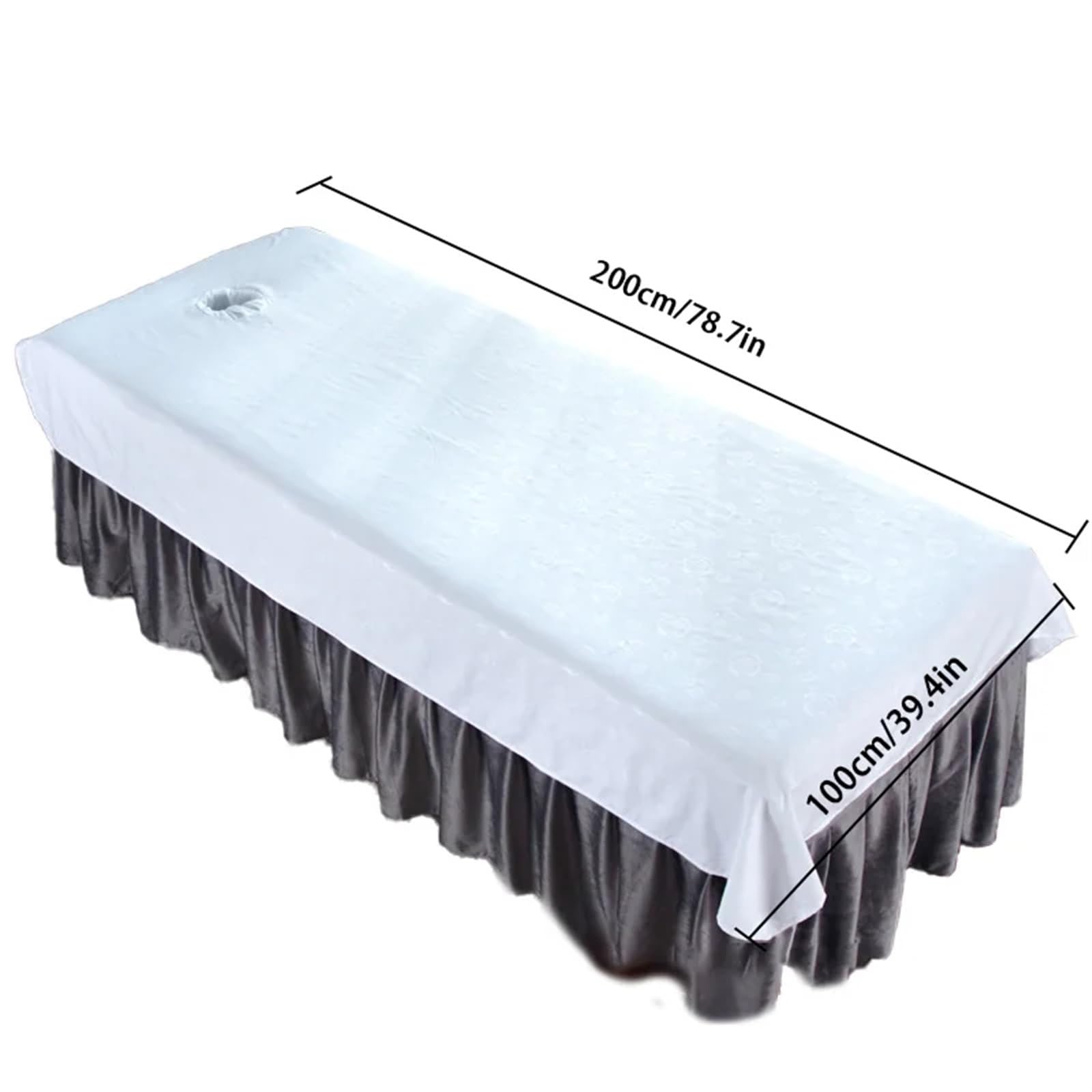 Juego de 5 sábanas de belleza con estampado de rosas, sábanas de spa for masajes, antiarrugas, de secado rápido, funda for mesa de cama con orificio(Blue)