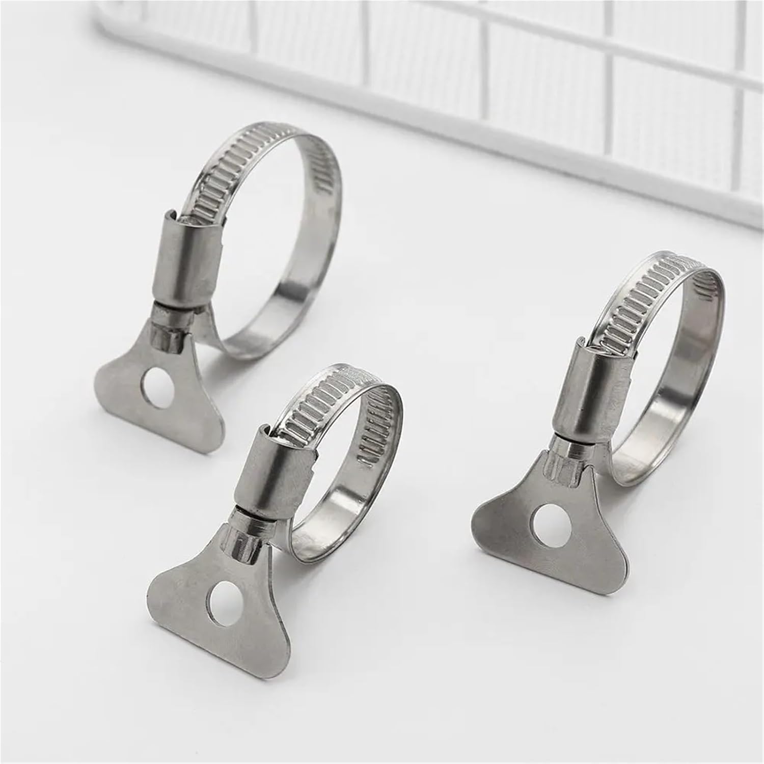 201 Stainless Steel Worm Gear Hose Clamps Adjustable 6-60mm Key Clamps Hose Clip For Water Pipe Plumbing Automotive Mechanical(25-40mm)