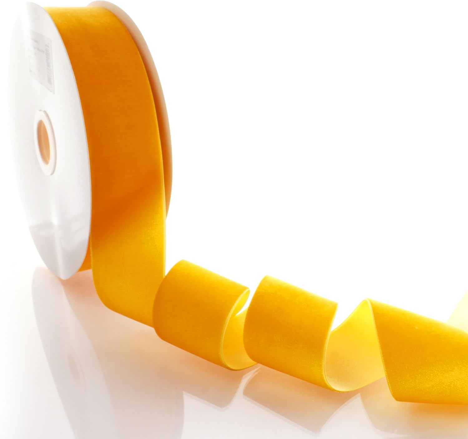 2" Velvet Ribbon Single Sided Soft Plush Luxury Craft Trim for Hair Bows Sewing Gift Wrapping Decorations Floral Arrangements and DIY Projects (Golden Yellow, 25 Yards)