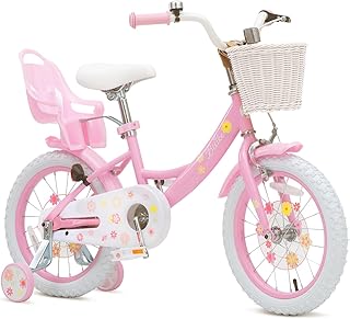Girls Bike with Basket for Toddlers and Kids Aged 3-8 Years Old,14 and 16 Inch Kids Bike with Bell and Training Wheels, Pr... Price In India