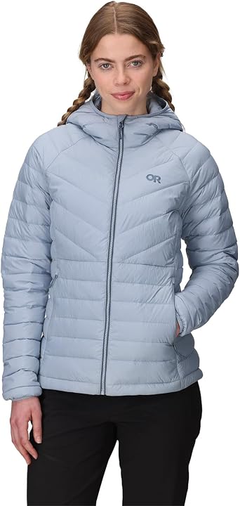 Outdoor Research Womens Transcendent Down Hoodie Jacket | Water & Wind Resistant, Insulated, Lightweight, Standard Fit