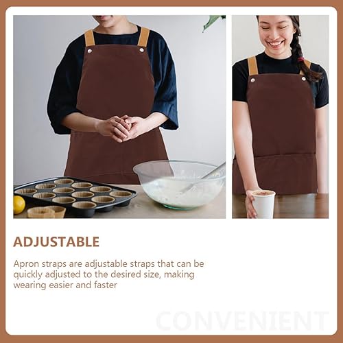 Miniatura 9 de Wakauto Canvas Chef Apron with Pockets for Kitchen and Baking Multi-purpose Working Apron in Breathable and Comfortable Protective Cover for Cooking