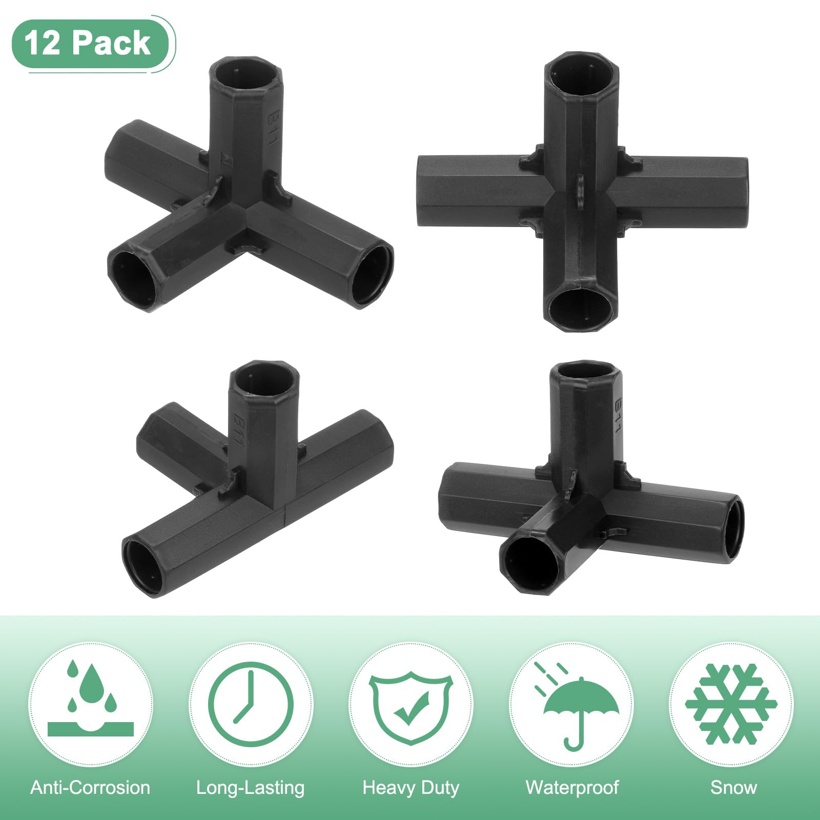 M METERXITY 12 Pcs 11mm Greenhouse Frame Building Connectors - Image 2
