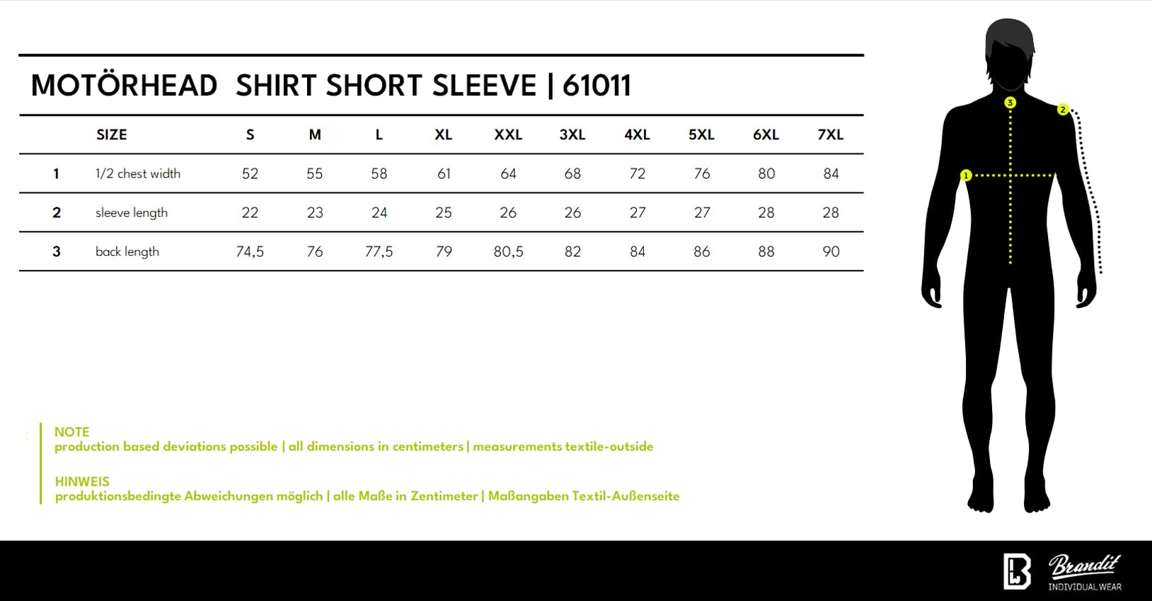 Brandit Motörhead Shirt Short Sleeve Camicia Uomo (Pacco da 1)