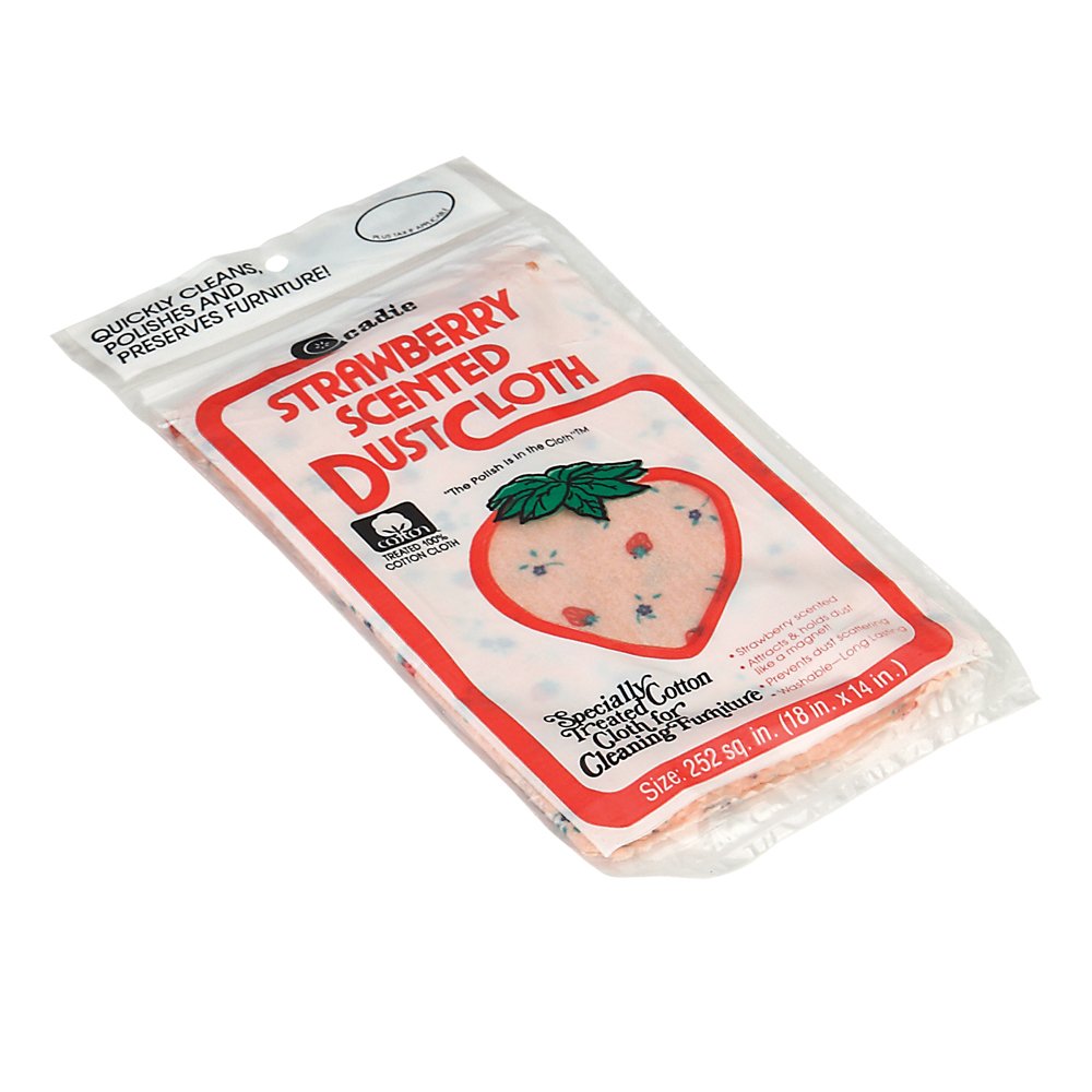 Scented Cleaning Dust Cloth-Specially Treated Cotton Flannel for Dusting, Wiping and Removing Dirt for Furniture, Woodwork, Appliances and Tiles | Fresh Strawberry Scent Wipe Clean Micro-Towel 4 Pack