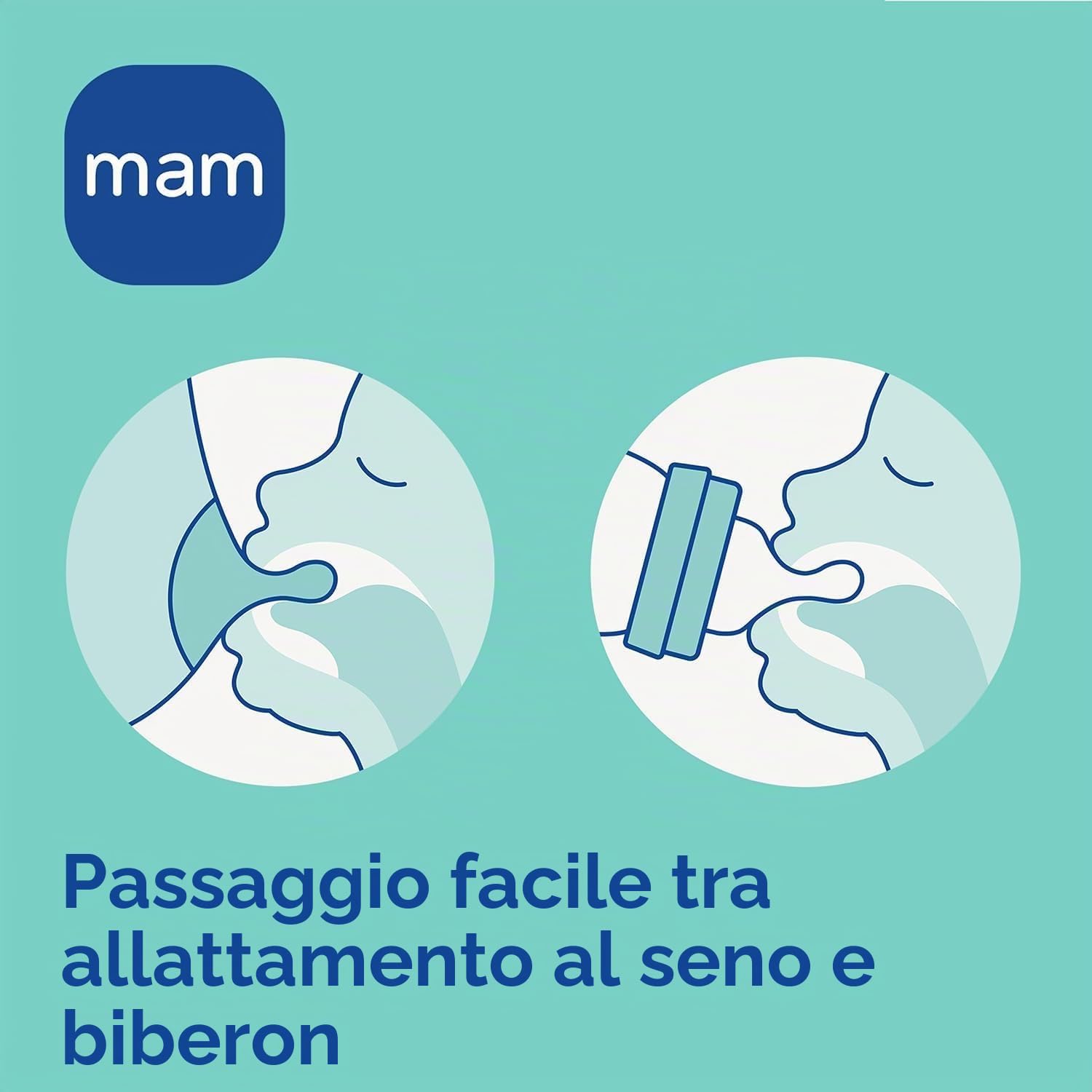 MAM Feel Good Set di 2 biberon in vetro (170 ml e 260 ml), con 1 tettarella a flusso lento per neonato, rosa