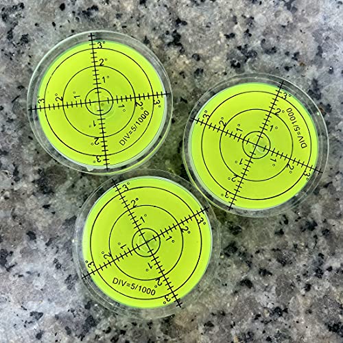 50mm Bubble Spirit Level Bullseye Degree Marked Surface Circular Levels for Adjusting Turntable, Camera, Tripod, Telescope, RV, Phonograph, Table, Furniture (50mm/60mm)