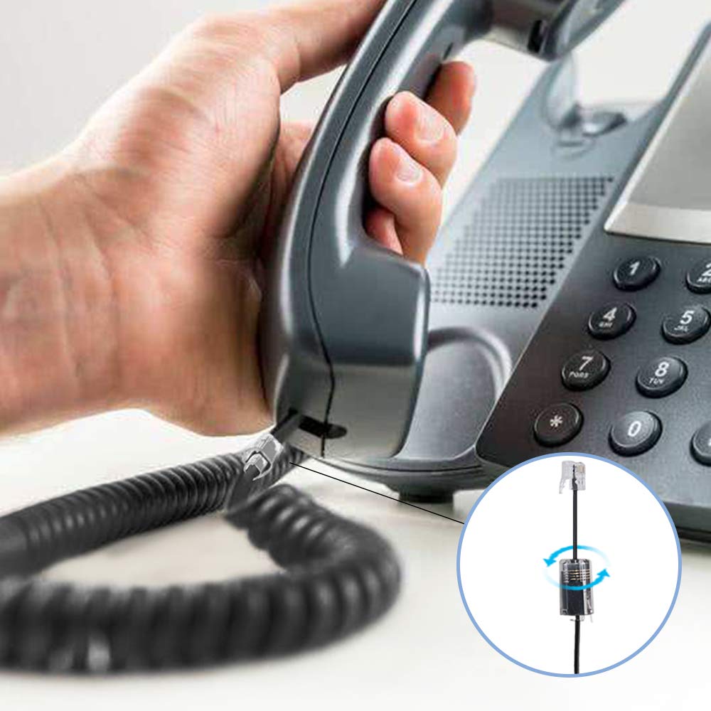 SENHAI 2 Pack 360°AntiTangle Rotating Swivel Telephone Cord Extended