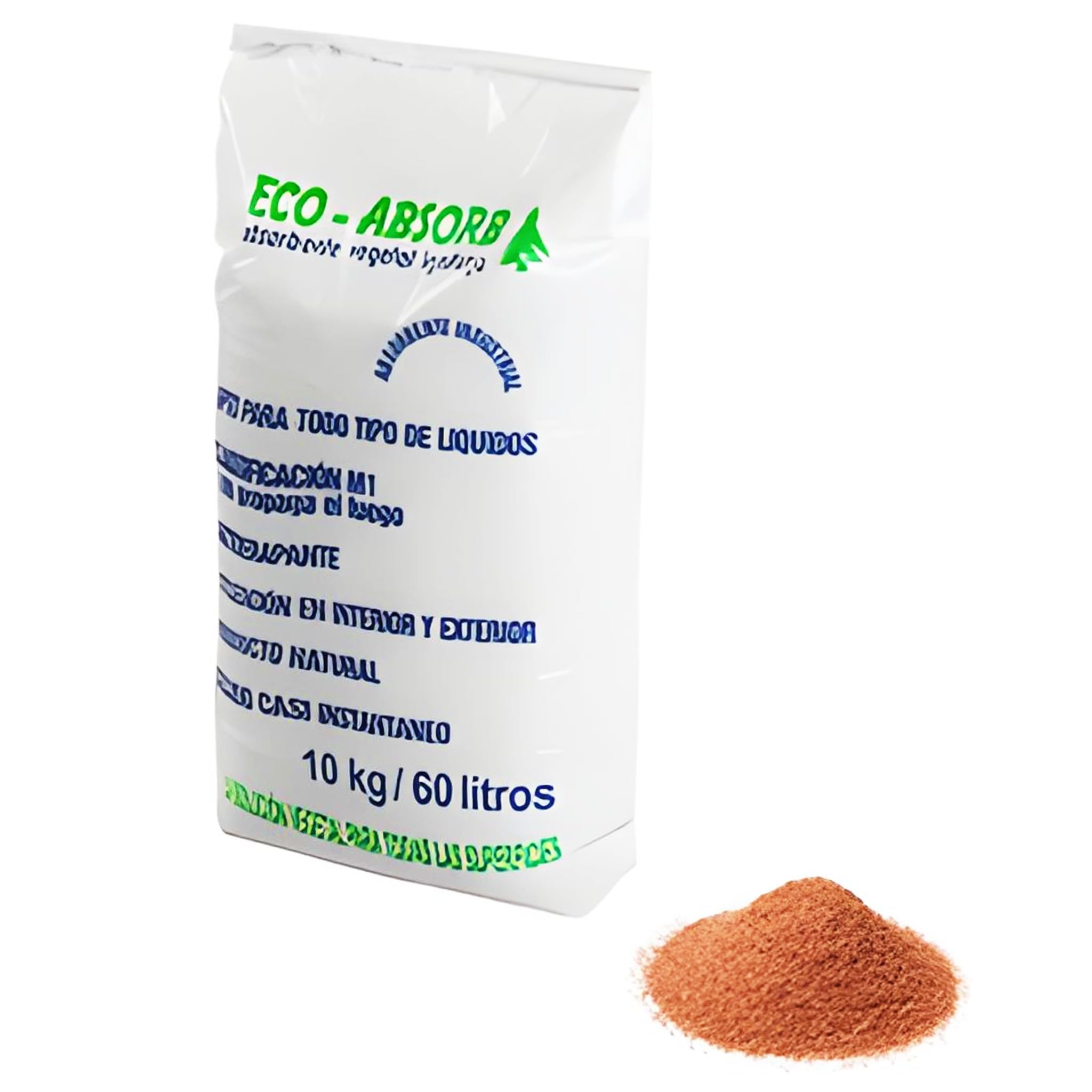 Bricoloco.com Absorbeur d'humidité universel végétal et ignifuge. Biodégradable et incinérable. Grand pouvoir d'abortion de l'eau, huiles, peintures et solvants, etc. (1, sac de 10 kg)