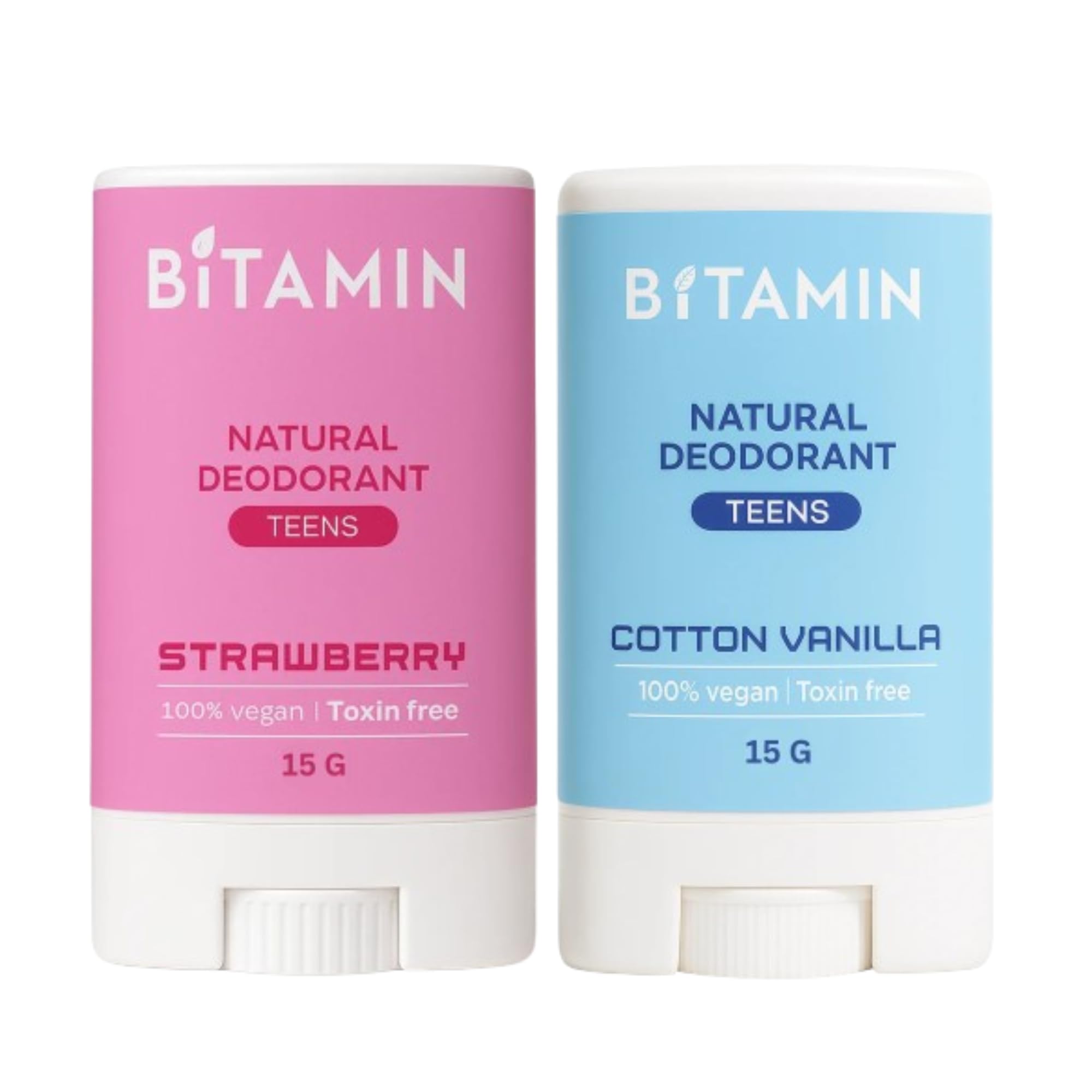 Bitamin Natural Deodorant Underarm Roll On Cream For Kids & Teens | Kids Deodorant Roll On for Girls & Boys With 3% Vitamin C & E | No Aluminium, No Alcohol, No Parabens & No Triclosan | 8 Hour Odour Control, Ages 10-18 | Cottton Vanilla & Strawberry 15 g Each (Pack Of 2)-image-13