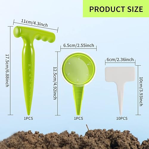 Miniatura 2 de Andiker Juego de 12 herramientas de jardinería, herramientas ajustables para sembradoras de semillas al aire libre, kit de sembradora de jardín con