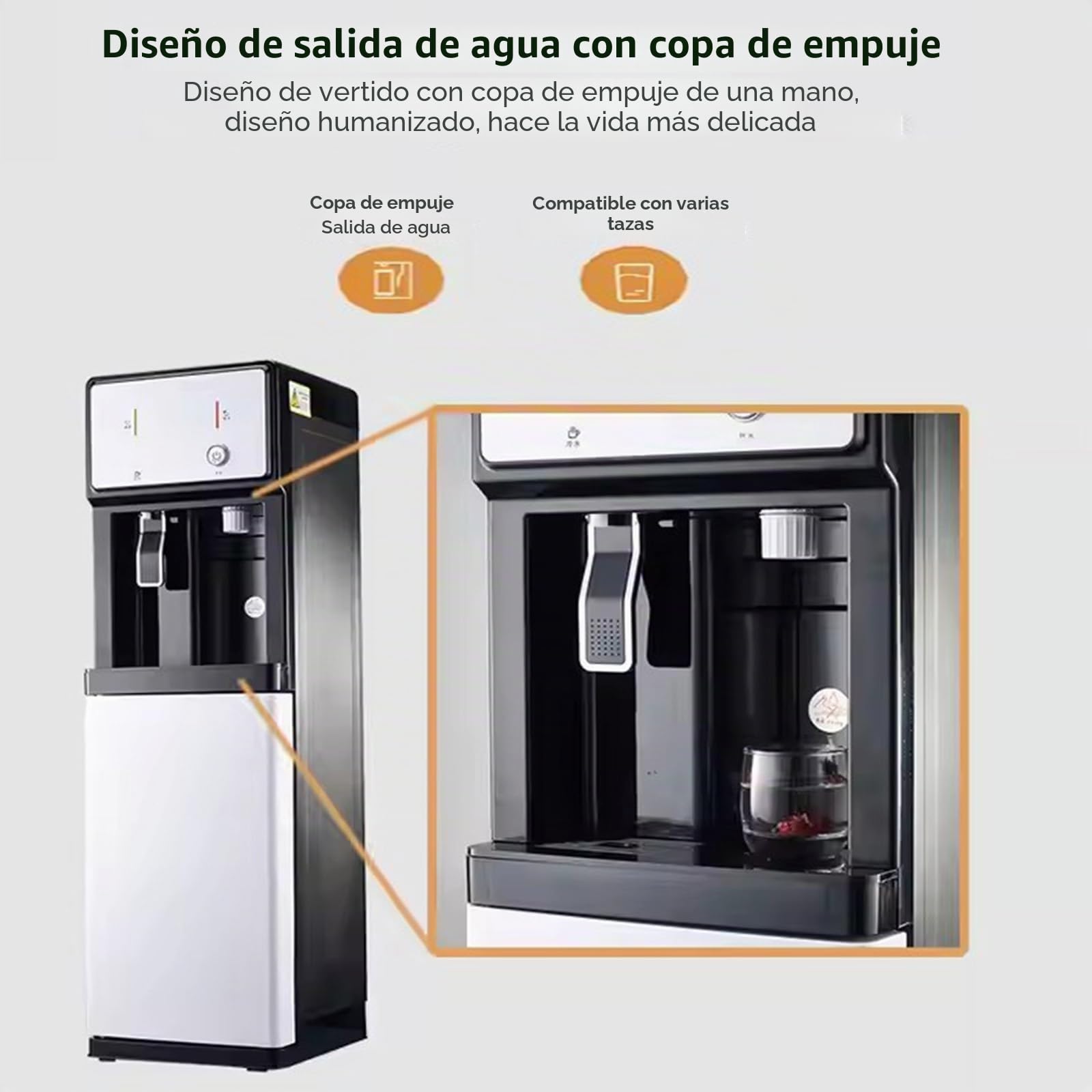 Dispensador De Agua De Carga De Unidad Independiente con Alimentación por Red, Dispensador De Agua Fría Y Caliente Hielo For Uso Doméstico Y En Pequeñas Empresas