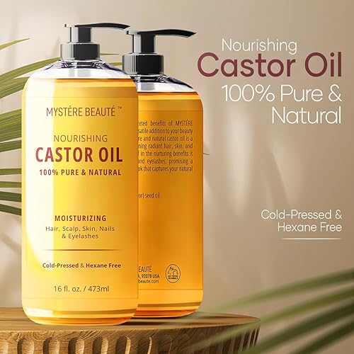 Miniatura 6 de Aceite de ricino prensado en frío para cabello y piel, sin refinar, aceite de ricino 100% puro y natural para el crecimiento del cabello,