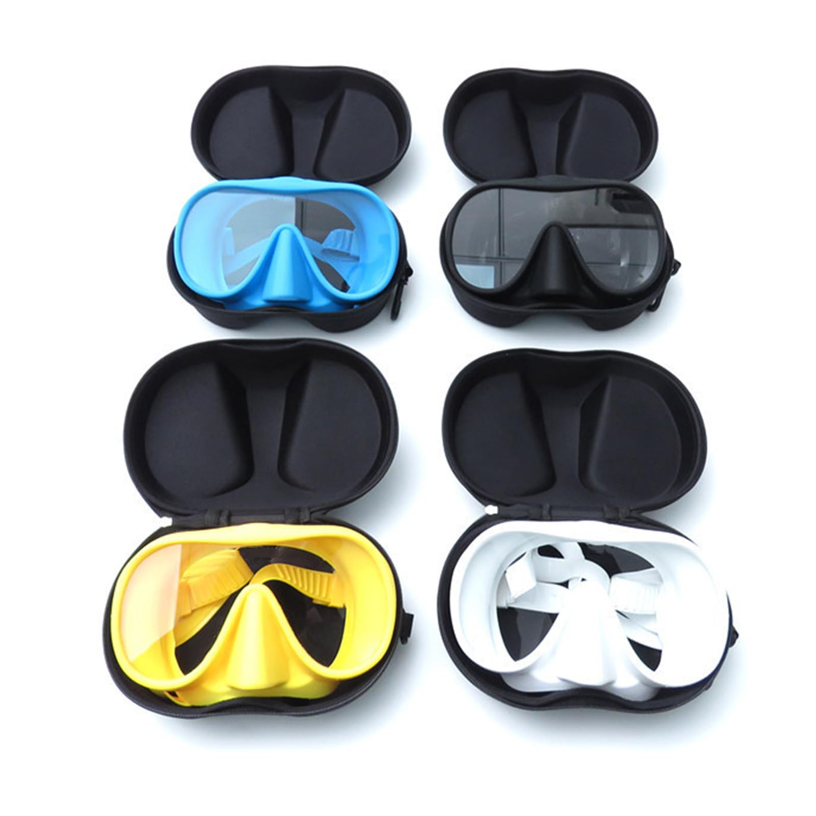1 Set Schnorchel Tauchmaske mit schnell zu öffnender Akzentlinse, beschlagfrei, bequem, mit Aufbewahrungsbox, Maske aus gehärtetem Glas