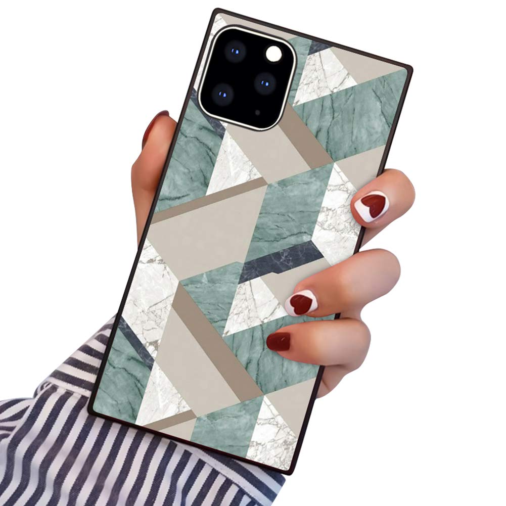 Amazon Com Perrkld Iphone 11 Pro Max 19 6 5 Inch Case Square Edge Case Heavy Duty Protection Shock Absorption Slim Soft Tpu Cover Green And White Marble Pattern For Iphone 11 Pro Max
