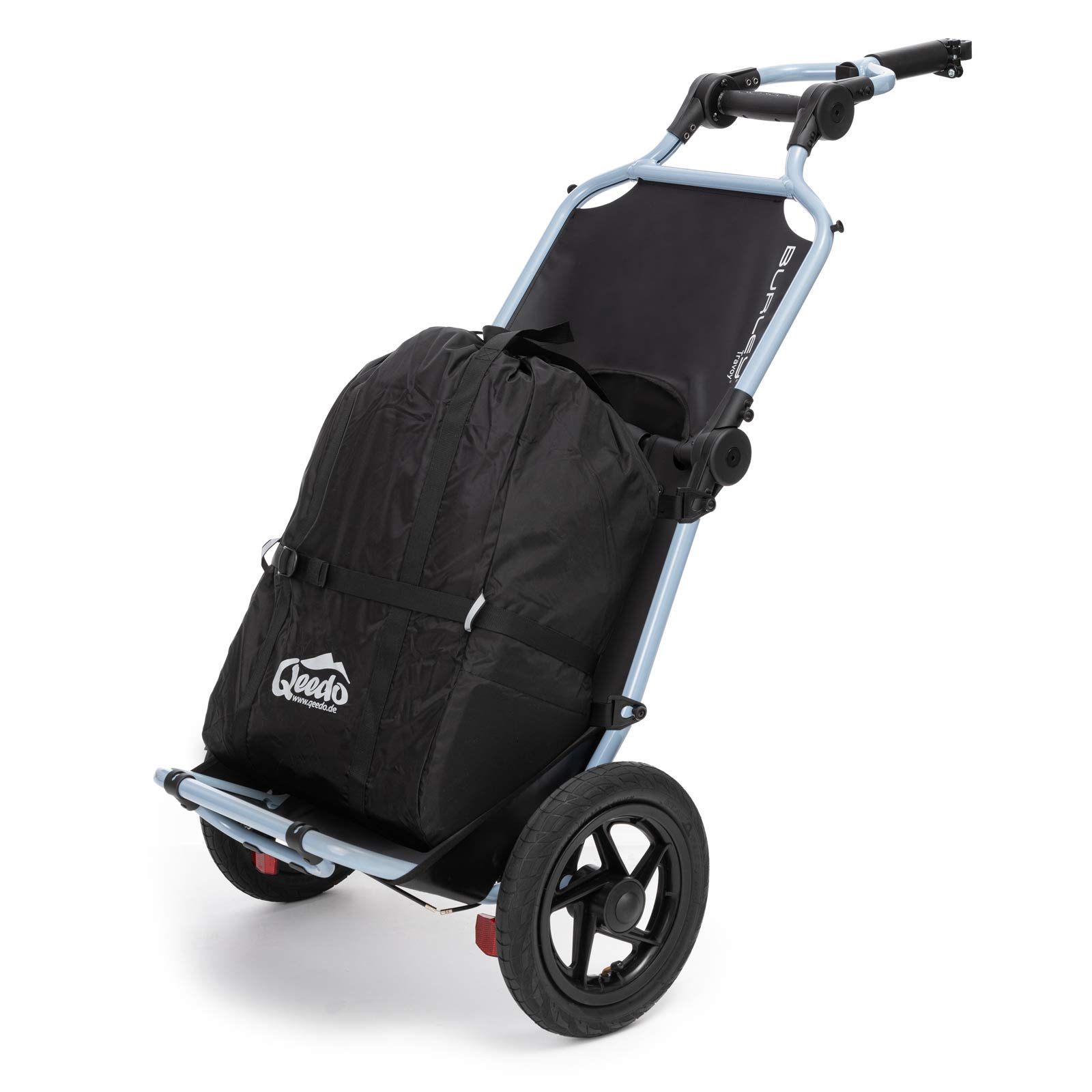 qeedo Travoy Fahrrad Lastenanhänger (2020) Set mit Qeedo Shopping Bag - Cool Grey