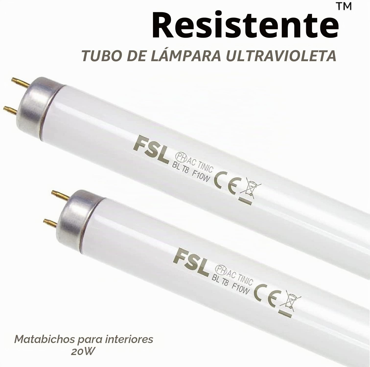 ASPECTEK Foco de Repuesto UV para insecticida AC220, 240 V 10 W, Paquete de 2