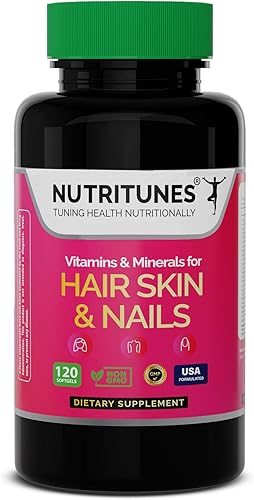 Vitaminas para el cabello, la piel y las uñas, fórmula de biotina y colágeno con vitaminas B, zinc y selenio, promueve la fuerza del cabello, la