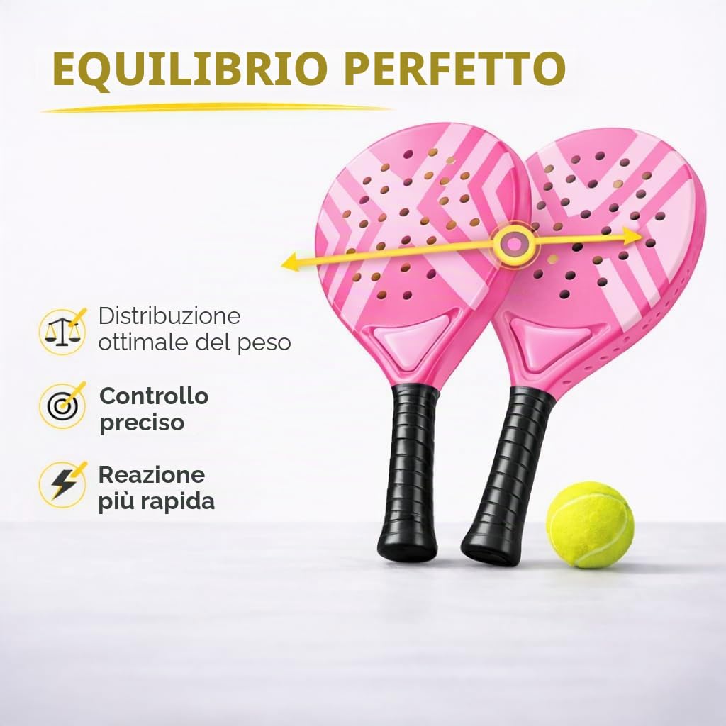 Set di racchette per padel – per adulti e bambini | Racchetta da padel di alta qualità per principianti e avanzati