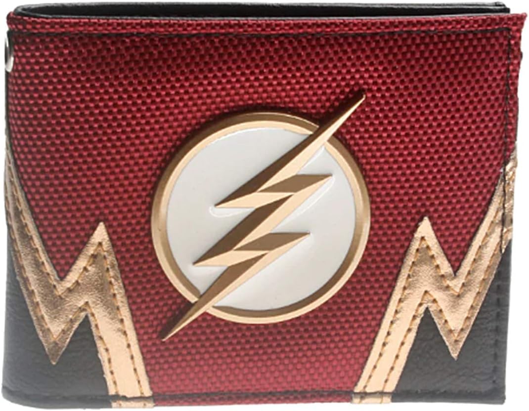 Flash Superhero Metal Logo Bi Fold Wallet