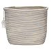 Sea Team 13" x 9" Square Natural Cotton Thread Woven Coiled Rope Storage Basket Bin Hamper with Totes for Nursery Kid's Room Storage