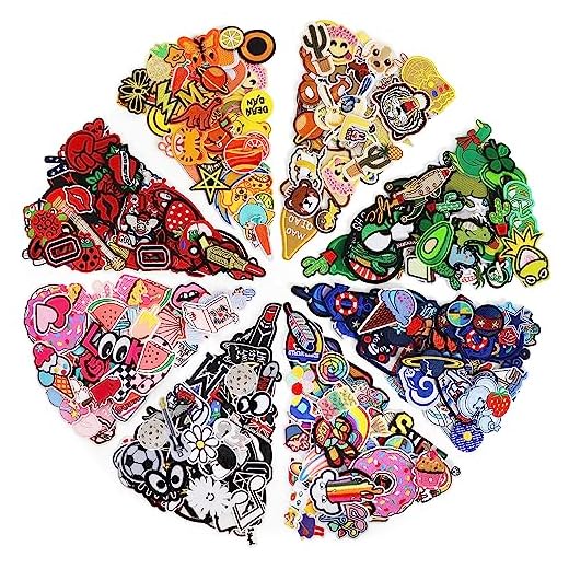 72-Piece Assorted Embroidered Iron-On Decorative Patches