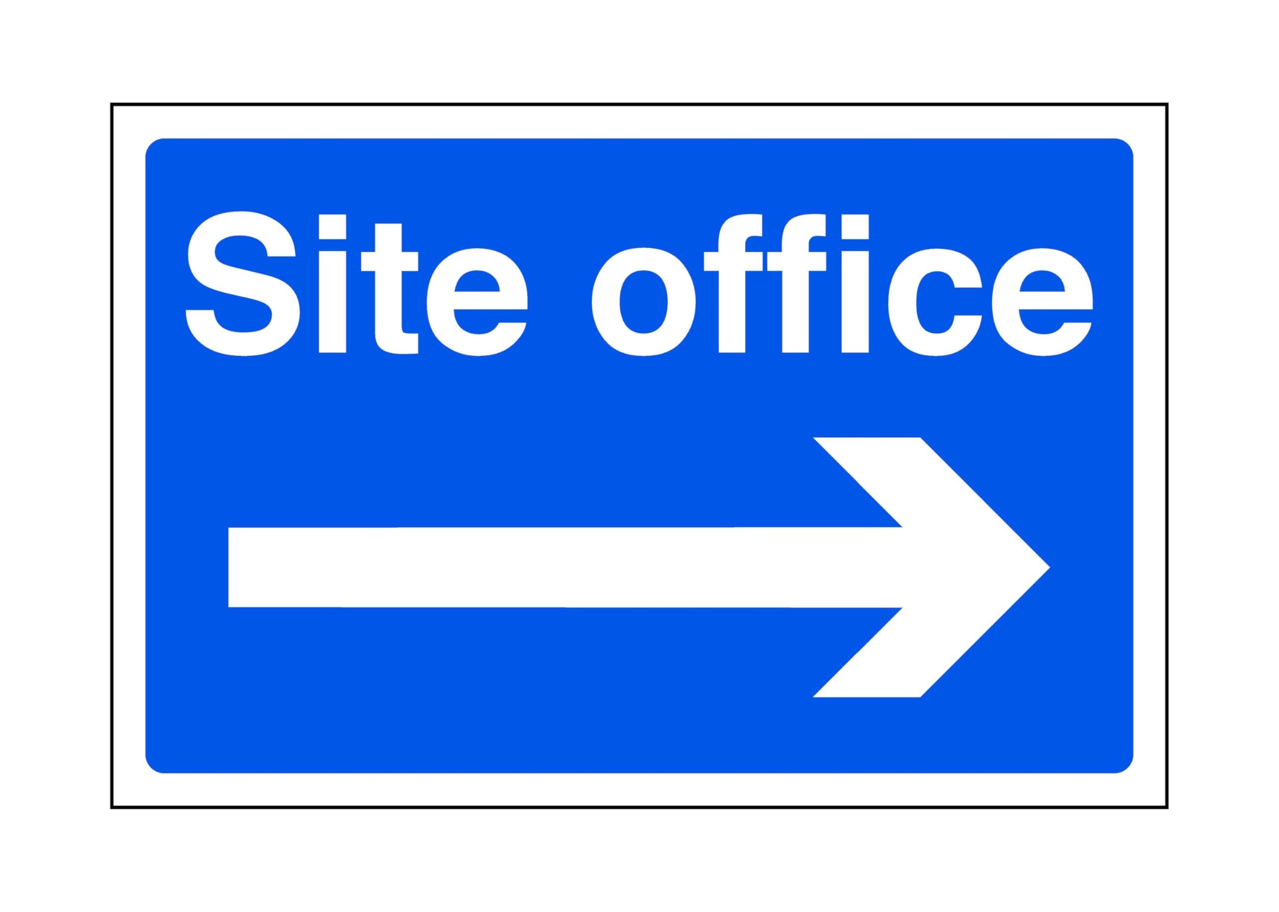 Safety First Display Ltd Blue/White Site Office Safety Sign "Arrow Right" - Safety Sign - 3Mm Aluminum Dibond For Indoor/Outdoor Usage (400Mm X 300Mm) 14M Viewing Distance.