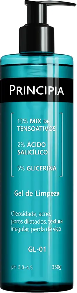 PRINCIPIA, Gel de Limpeza Facial 2% Ácido Salicílico + 5% Glicerina GL-01 com 350g