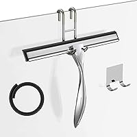 Vista 8 de Shower Squeegee Set, 10-Inch Stainless Steel Squeegee for Bathroom, Shower Doors, Mirrors, Tiles, Car Windows - 100% Streak Free, Includes Shower