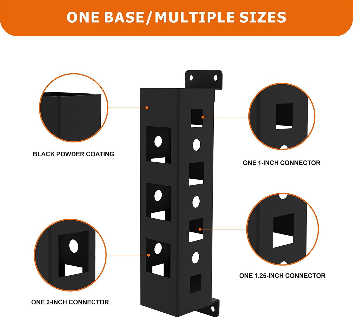 Heavy Duty Wall Mount Hitch Receiver, 1/1.25"/2" Receiver Hitch Holder, Hitch Storage Base, The Rack Collector Holds 500 lbs-7 Hitch Storage Mount