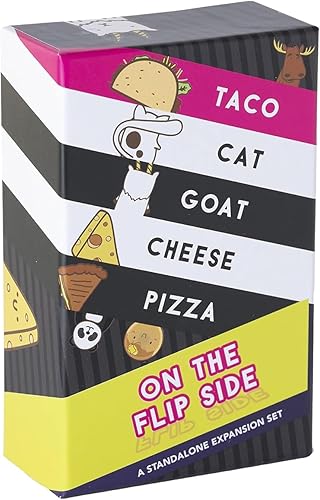 Taco Cat Goat Cheese Pizza On The Flip Side Entretenimiento independiente Juego de expansión para noche de juegos familiares | Fácil de jugar rondas