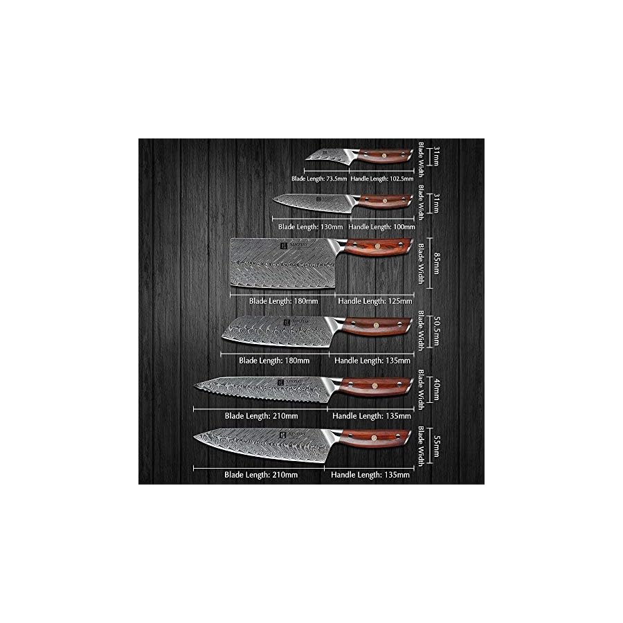 Kitchen-Knife-Sets-6PCS-Kitchen-Knives-Set-VG10-Damascus-Steel-Damascus-Knife-Cooking-Tool-Kitchen-Knives-Rosewood-Handle-MAYiT2855 Kitchen Knife Sets, 6PCS Kitchen Knives Set VG10 Damascus Steel Damascus Knife Cooking Tool Kitchen Knives Rosewood Handle, MAYiT2855
