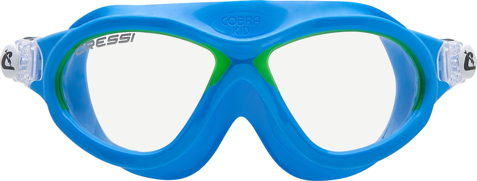 Kids Swimming Goggles, CRESSI Kids Mini Cobra Goggles,Blue/Lime Age 7-15