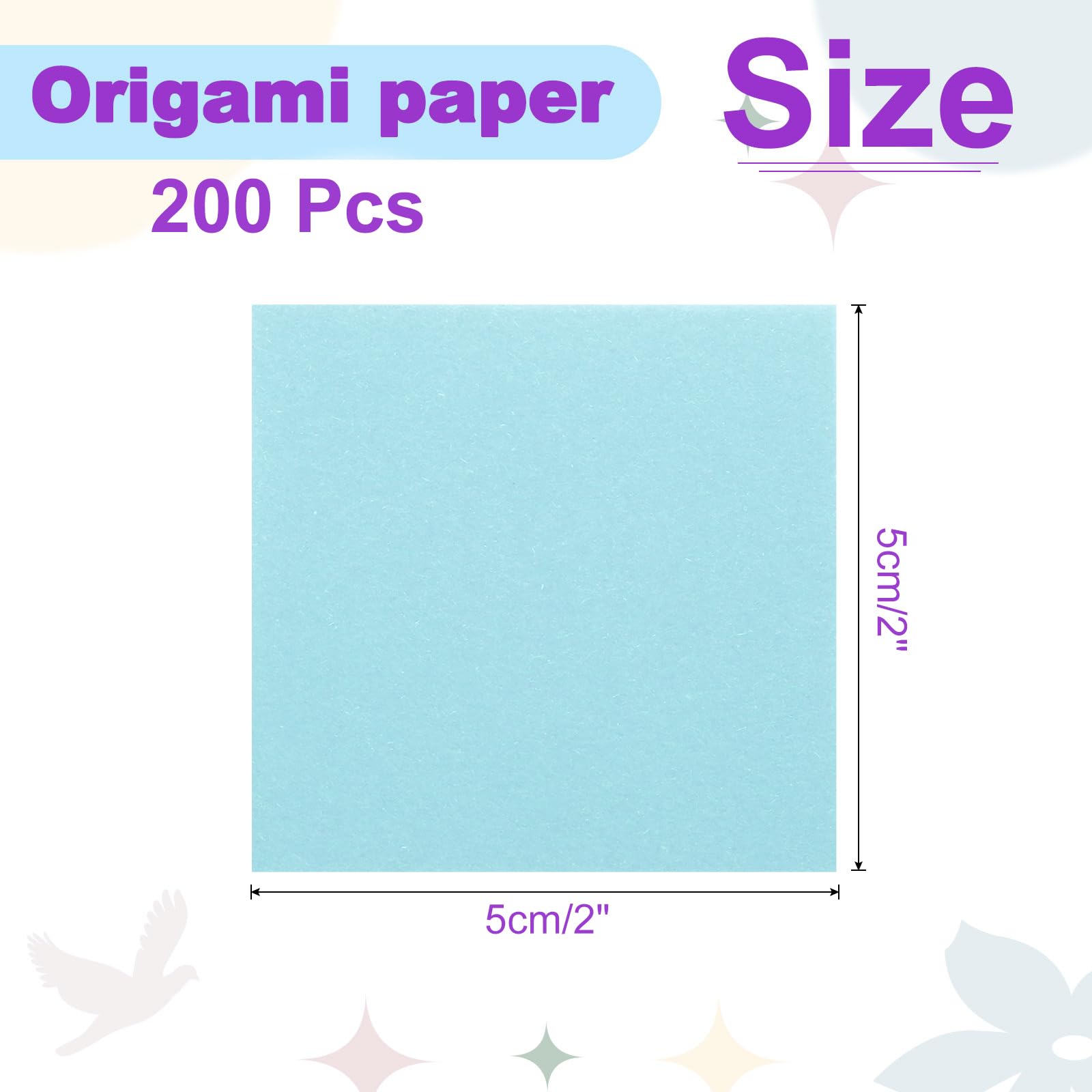 DMiotech 200 Sheets 5x5 cm Origami Paper, Light Blue Square Origami Paper Easy Fold Double Sided Paper for DIY Arts and Crafts - Image 4