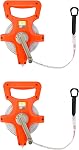 QWORK 1/2" x 164' Mesure de ruban en fibre de verre à double face pour l'ingénieur, Orange