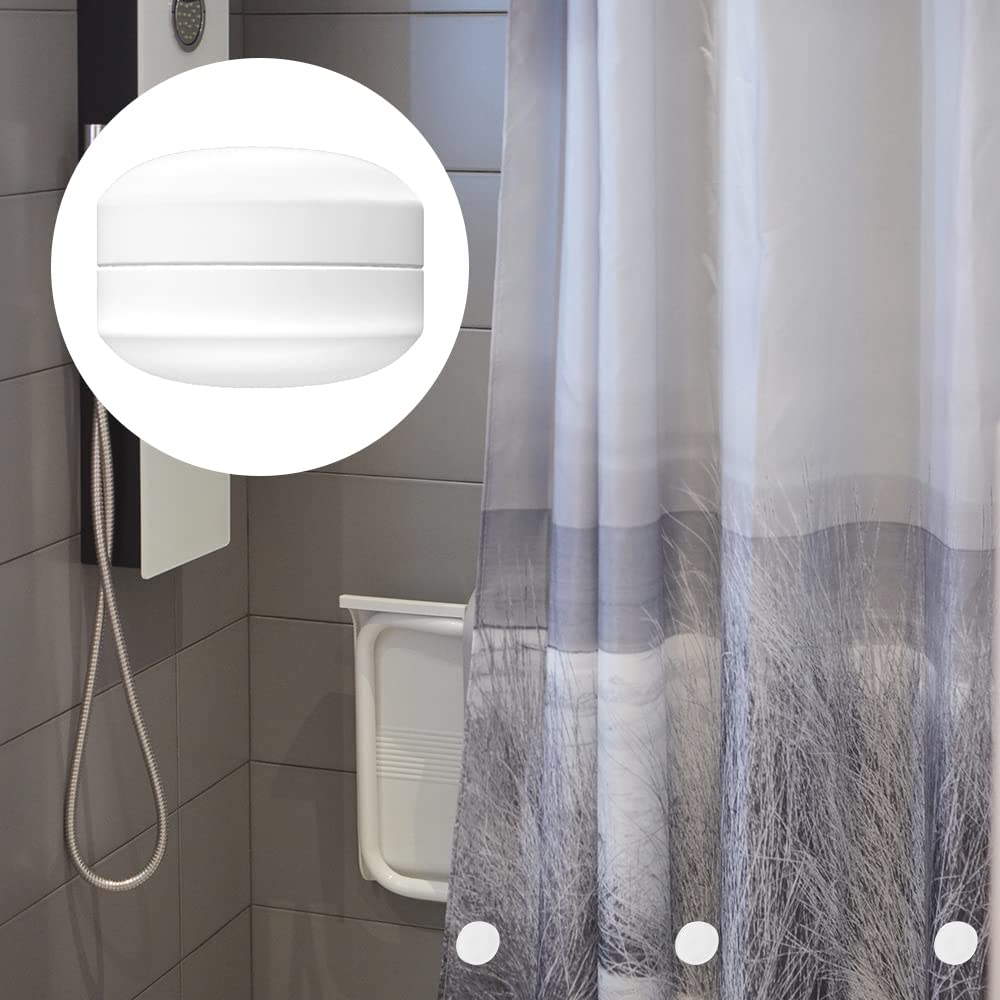 Aimants Poids Pour Rideau De Douche - 2 Pièces, Blancs, Forte Adhérence Magnétique - Stabilise Le Rideau, Évite Les Courants D'Air