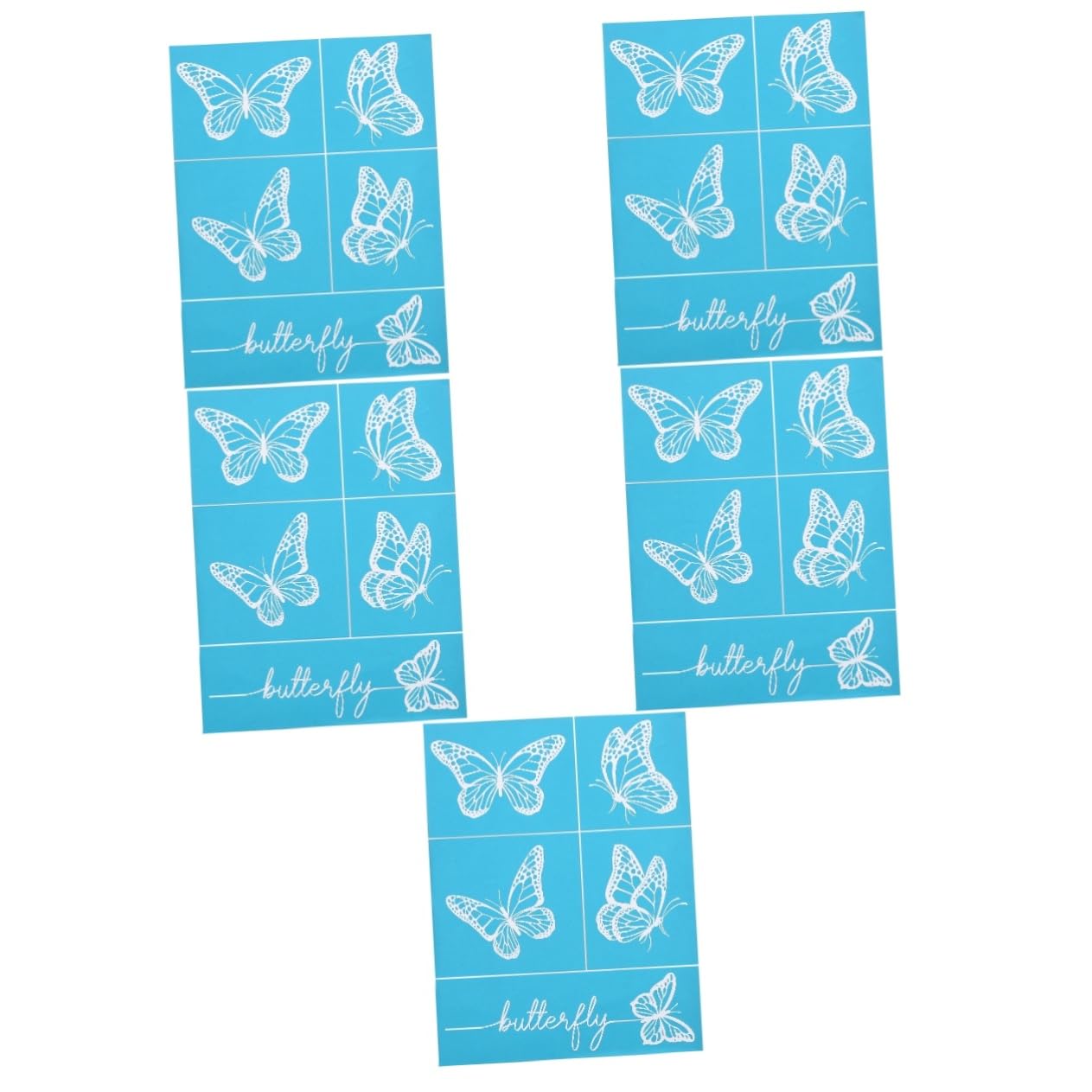 Sewroro 5pièces Pochoir Sérigraphie Auto-adhésif Lavable Maille pour Bricolage Et Décoration De Vêtements Modèle Réutilisable Pratique Et pour Créations Artistiques