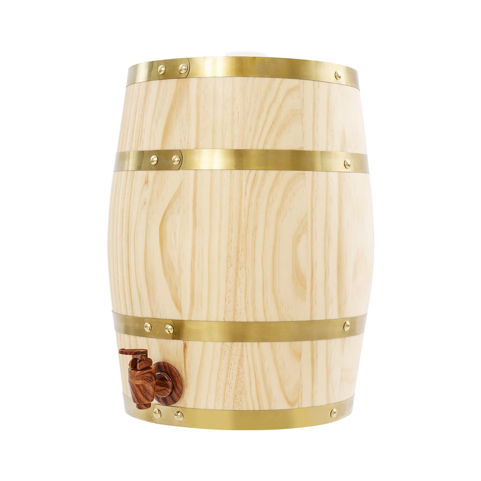 Botte in legno da 10 litri con rubinetto, botte di pino per vino, whisky, liquore - barile per maturità, 26 x 33 cm
