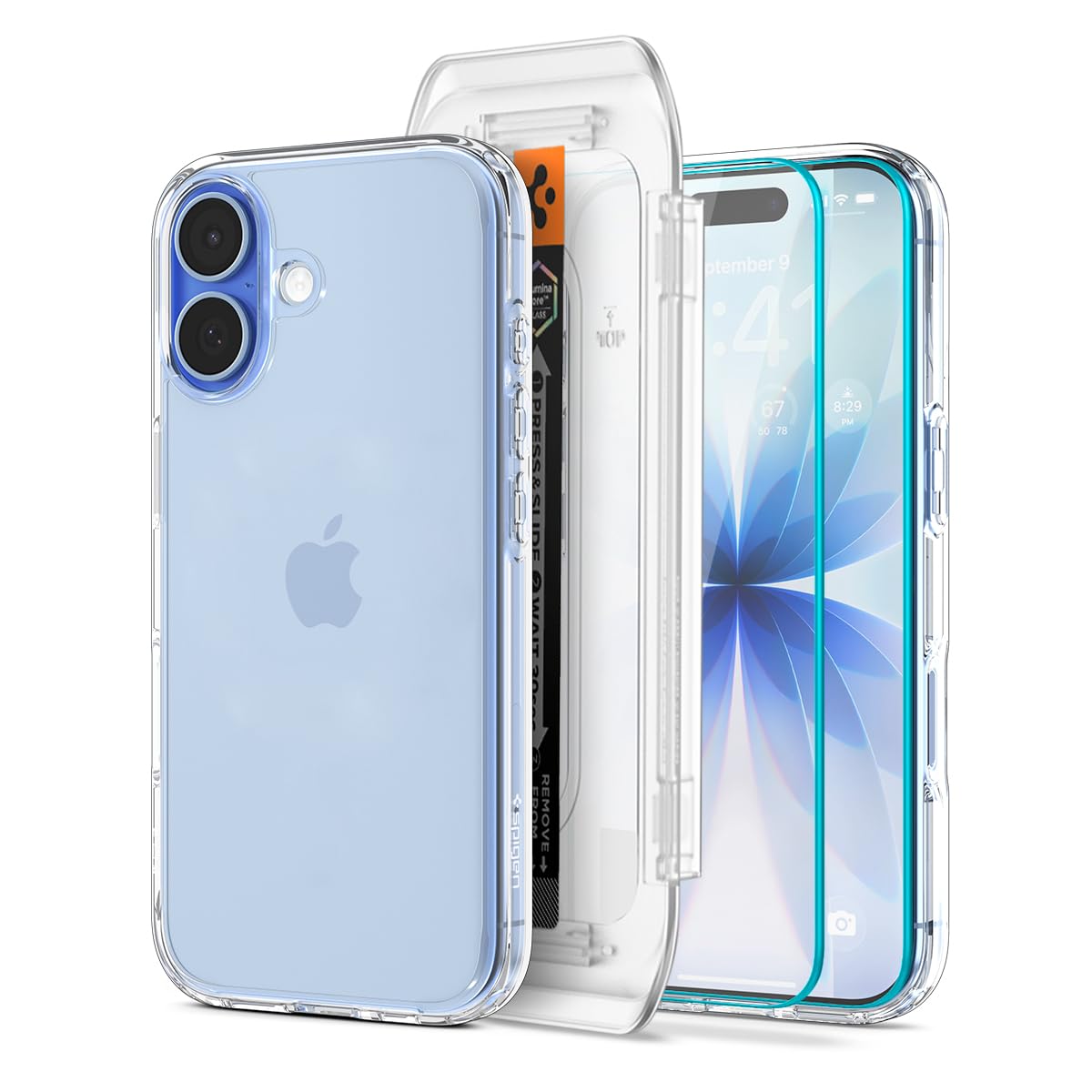 Spigen Ultra Hybrid Pack - Cover Trasparente e Vetro Temperato per iPhone 17