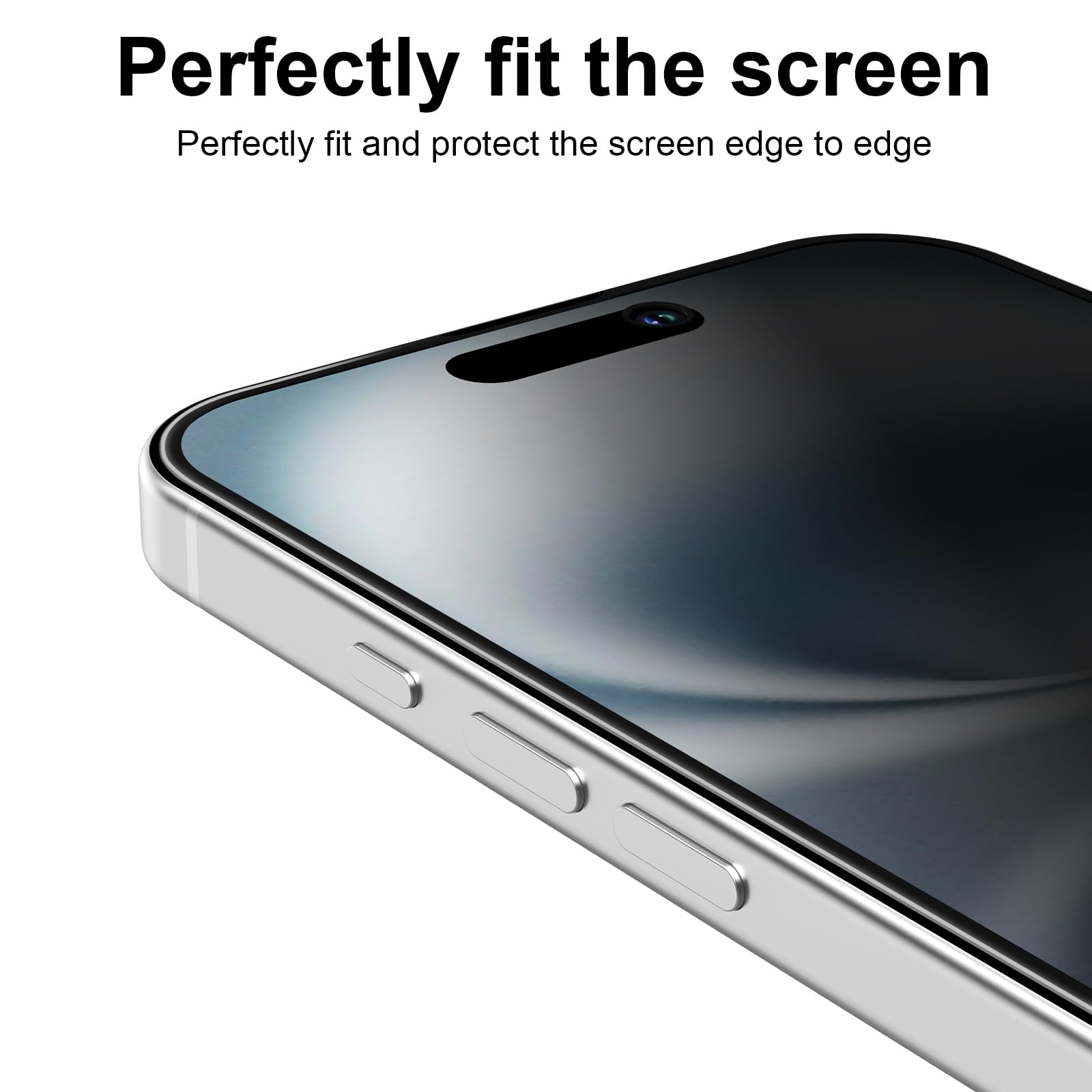 Kit de 3, Verre Trempé Anti-Espion pour iPhone 16, iPhone 15 (6,1 Pouces) Protection écran contre les Rayures - Angle de Confidentialité 28 Degrés Amélioré - Outil d'installation facile inclus (Noir)