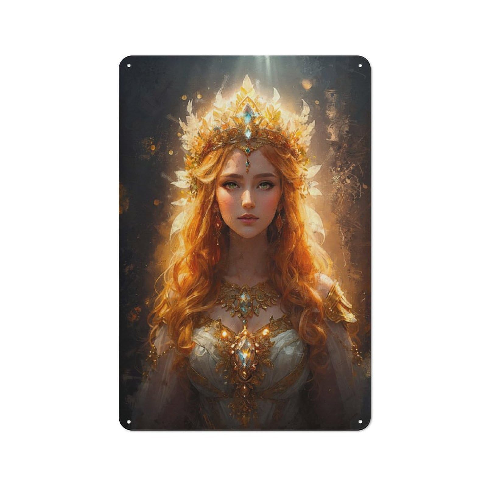 Junmoney Druid Goddess Modern Vintage Metal Wall Decor 30X20cm, Office Metal Sign For Office, Study, Studio Or Hallway